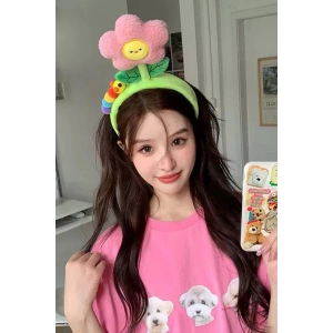 Yeşil Renk Çiçek Figürlü Peluş Taç