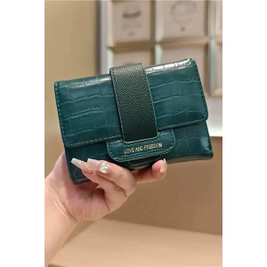 Yeşil Renk Deri Kadın Cüzdan/Kartlık