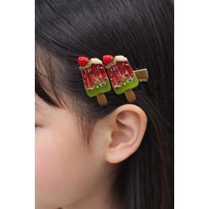 Yeşil Renk Dondurma Figürlü Yan Toka