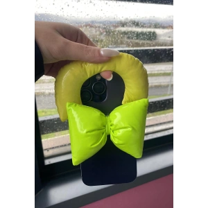 Yeşil Renk Fiyonk Figürlü Telefon Aksesuarı