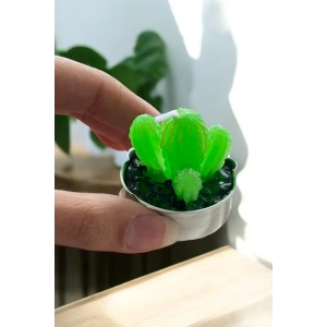 Yeşil Renk Kaktüs Figürlü Mum