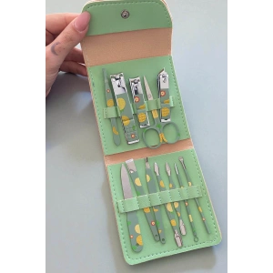 Yeşil Renk Kavun Figürlü 12li Manikür Pedikür Seti