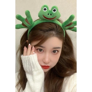 Yeşil Renk Kurbağa Figürlü Peluş Taç