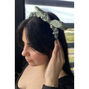 Yeşil Renk Kurdele Figürlü İnci Detaylı Taç