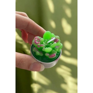 Yeşil Renk Sukulent Figürlü Mum