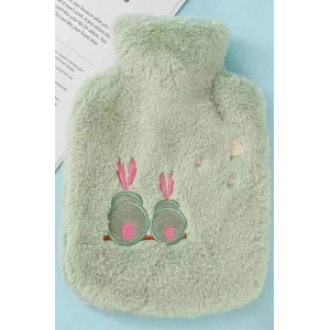 Yeşil Renk Tavşan Figürlü Peluş Sıcak Su Torbası
