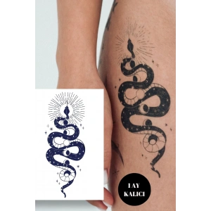 Yılan Figürlü 12 Saat Sonra Kararan Geçici Orta Dövme Tattoo