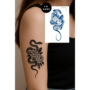 Yılan Figürlü 12 Saat Sonra Kararan Geçici Orta Dövme Tattoo