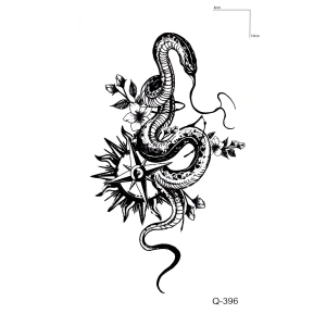 Yılan Pusula Geçici Dövme Tattoo