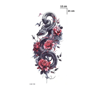 Yılan Ve Gül Geçici Dövme Tattoo