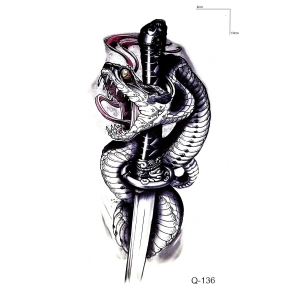 Yılan Ve Hançer Mini Geçici Dövme Tattoo