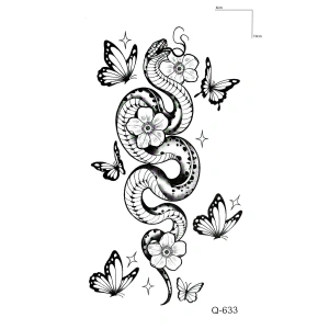 Yılan Ve Kelebek Mini Geçici Dövme Tattoo