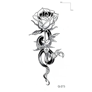Yılanlı Gül Mini Geçici Dövme Tattoo