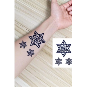 Yıldız Figürlü 12 Saat Sonra Kararan Geçici Mini Dövme Tattoo