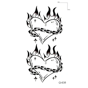 Zincirli Kalp Mini Geçici Dövme Tattoo