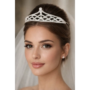 Zirkon Taşlı Gelin/Kına/Nişan/Söz Tasarım Taç