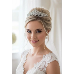 Zirkon Taşlı Gelin/Kına/Nişan/Söz Tasarım Taç