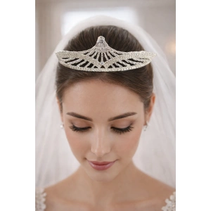 Zirkon Taşlı Gelin/Kına/Nişan/Söz Tasarım Taç