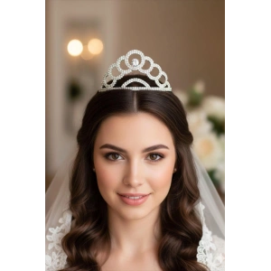 Zirkon Taşlı Gelin/Kına/Nişan/Söz Tasarım Taç
