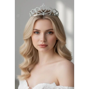Zirkon Taşlı Gelin/Kına/Nişan/Söz Tasarım Taç