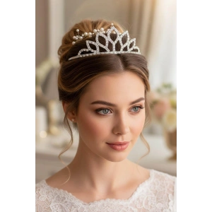 Zirkon Taşlı Gelin/Kına/Nişan/Söz Tasarım Taç