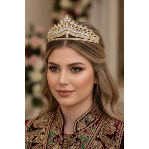Zirkon Taşlı Gelin/Kına/Nişan/Söz Tasarım Taç