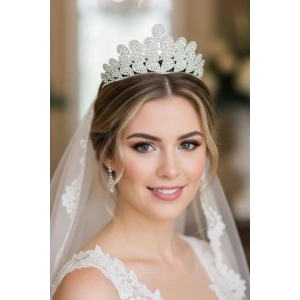 Zirkon Taşlı Gelin/Kına/Nişan/Söz Tasarım Taç