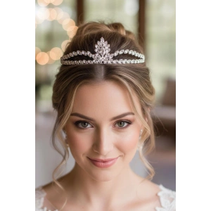 Zirkon Taşlı Gelin/Kına/Nişan/Söz Tasarım Taç