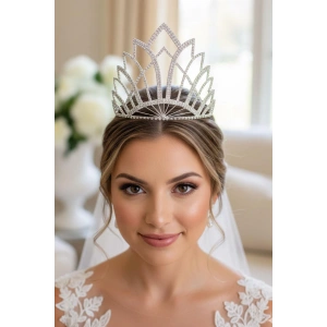 Zirkon Taşlı Gelin/Kına/Nişan/Söz Tasarım Taç