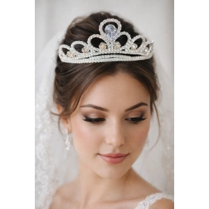 Zirkon Taşlı Gelin/Kına/Nişan/Söz Tasarım Taç