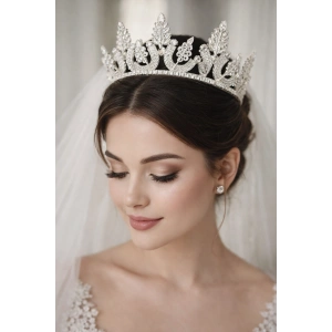 Zirkon Taşlı Gelin/Kına/Nişan/Söz Tasarım Taç