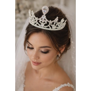 Zirkon Taşlı Gelin/Kına/Nişan/Söz Tasarım Taç