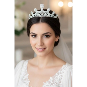 Zirkon Taşlı Gelin/Kına/Nişan/Söz Tasarım Taç