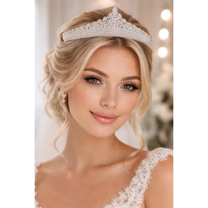 Zirkon Taşlı Gelin/Kına/Nişan/Söz Tasarım Taç
