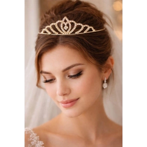 Zirkon Taşlı Gelin/Kına/Nişan/Söz Tasarım Taç