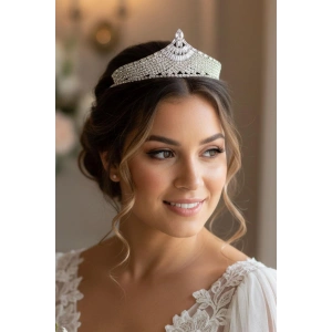 Zirkon Taşlı Gelin/Kına/Nişan/Söz Tasarım Taç