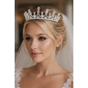 Zirkon Taşlı Gelin/Kına/Nişan/Söz Tasarım Taç
