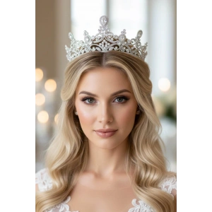 Zirkon Taşlı Gelin/Kına/Nişan/Söz Tasarım Taç