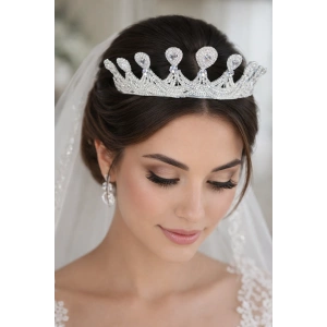 Zirkon Taşlı Gelin/Kına/Nişan/Söz Tasarım Taç