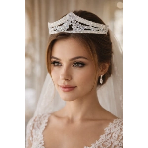 Zirkon Taşlı Gelin/Kına/Nişan/Söz Tasarım Taç