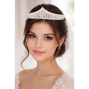 Zirkon Taşlı Gelin/Kına/Nişan/Söz Tasarım Taç