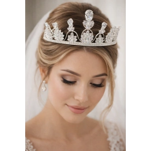 Zirkon Taşlı Gelin/Kına/Nişan/Söz Tasarım Taç