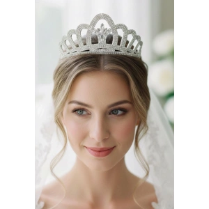 Zirkon Taşlı Gelin/Kına/Nişan/Söz Tasarım Taç