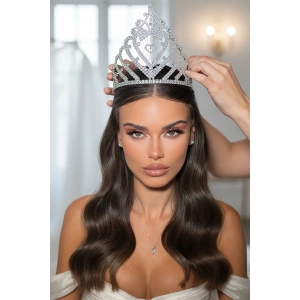 Zirkon Taşlı Gelin/Kına/Nişan/Söz Tasarım Taç