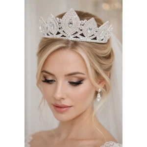 Zirkon Taşlı Gelin/Kına/Nişan/Söz Tasarım Taç