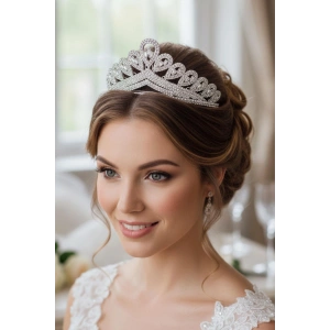 Zirkon Taşlı Gelin/Kına/Nişan/Söz Tasarım Taç