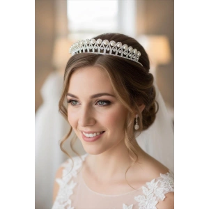 Zirkon Taşlı Gelin/Kına/Nişan/Söz Tasarım Taç