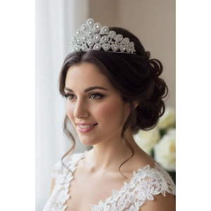 Zirkon Taşlı Gelin/Kına/Nişan/Söz Tasarım Taç