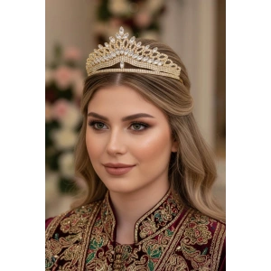 Zirkon Taşlı Gelin/Kına/Nişan/Söz Tasarım Taç