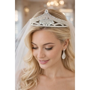 Zirkon Taşlı Gelin/Kına/Nişan/Söz Tasarım Taç